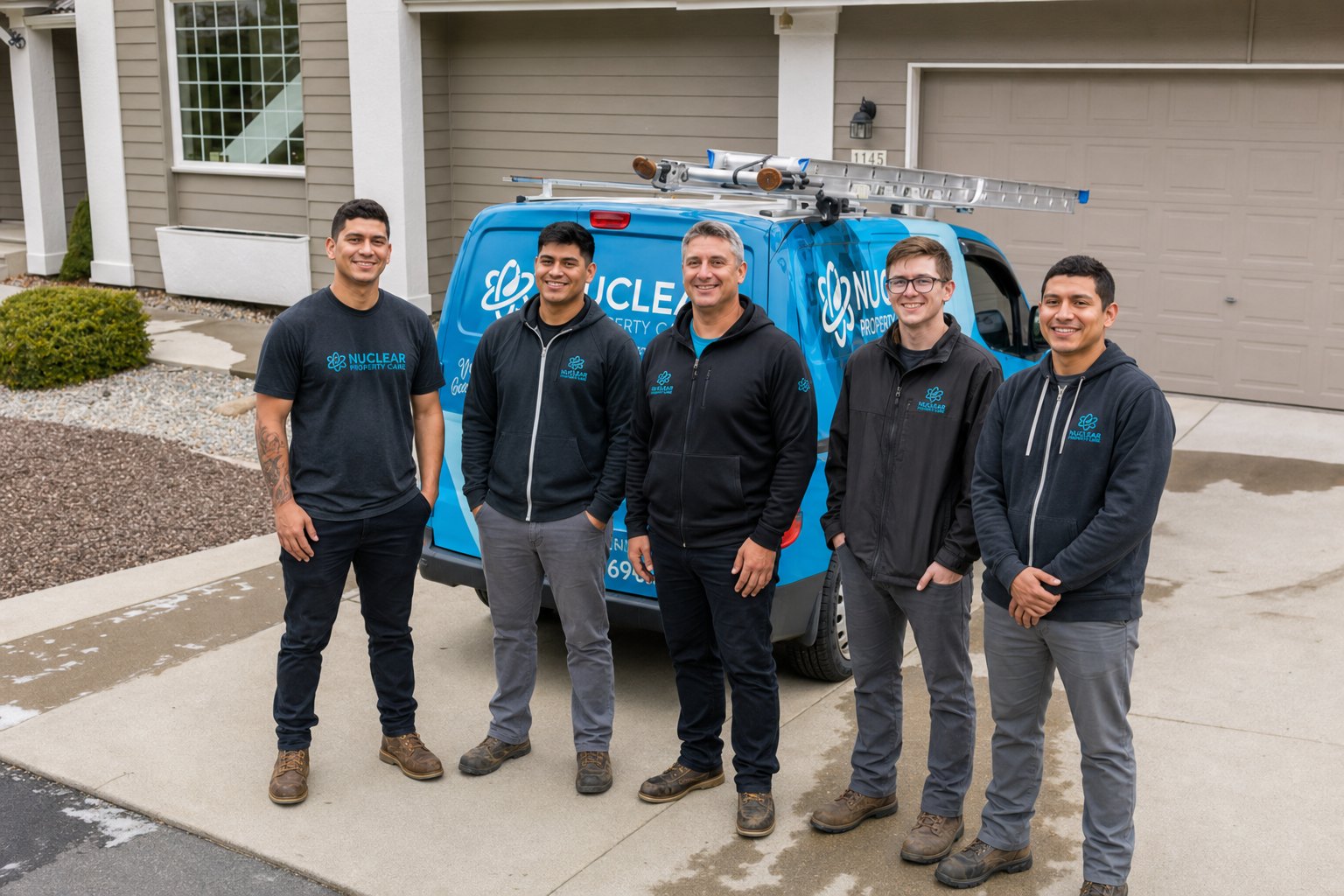 NuClear Property Care crew at a Wenatchee Valley home